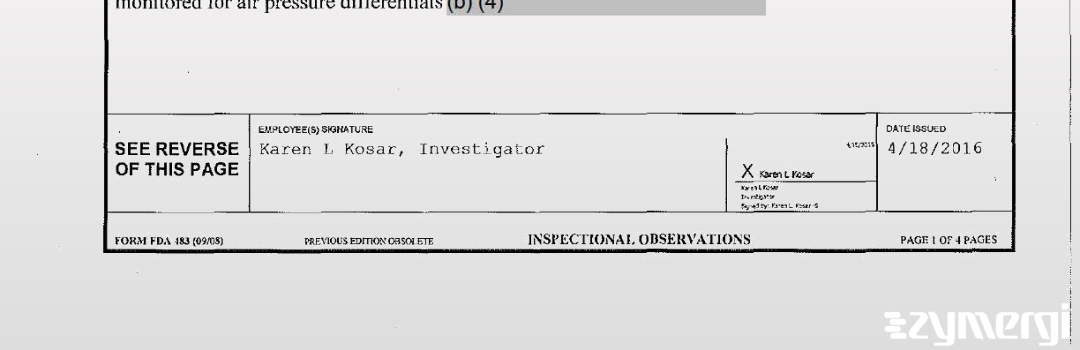 Karen L. Kosar FDA Investigator