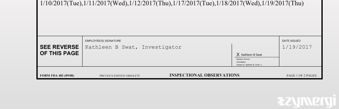 Kathleen B. Swat FDA Investigator
