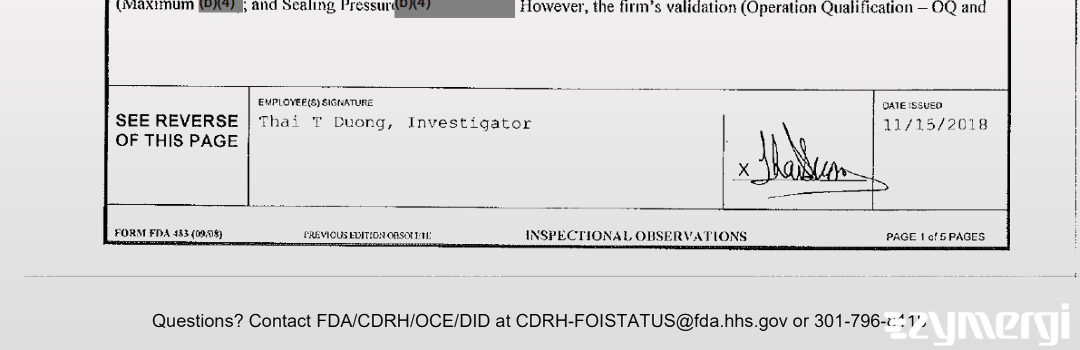 Thai T. Duong FDA Investigator