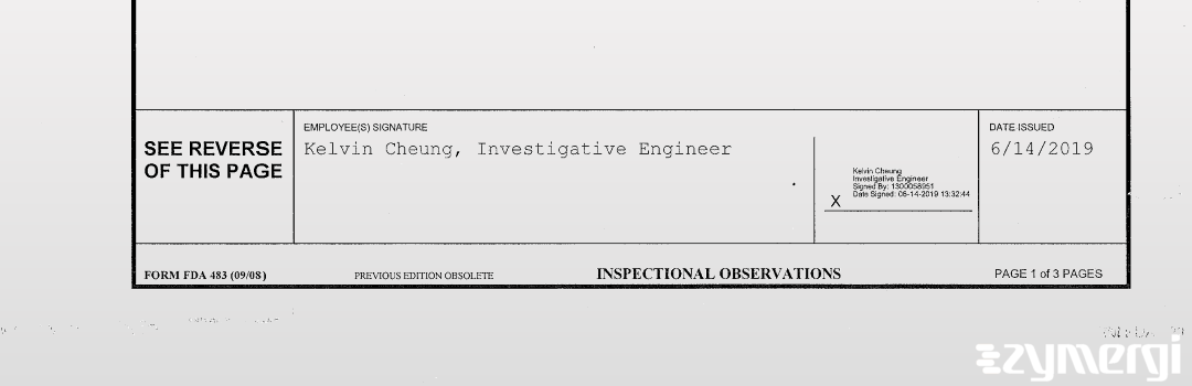 Kelvin Cheung FDA Investigator