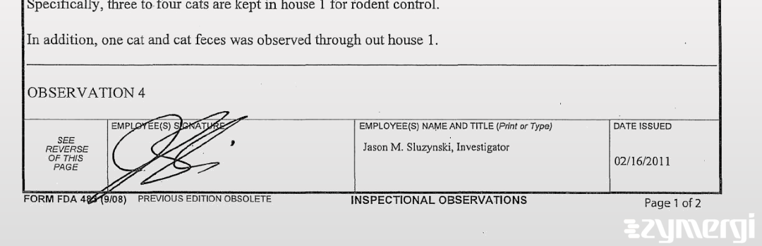 Brandon J. Brookens FDA Investigator Jason M. Sluzynski FDA Investigator 