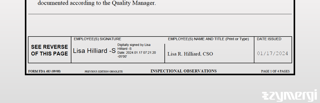 Lisa R. Hilliard FDA Investigator