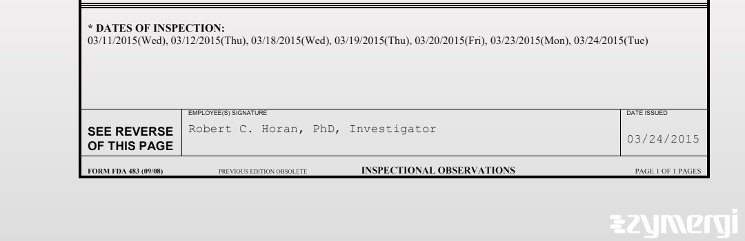Robert C. Horan FDA Investigator