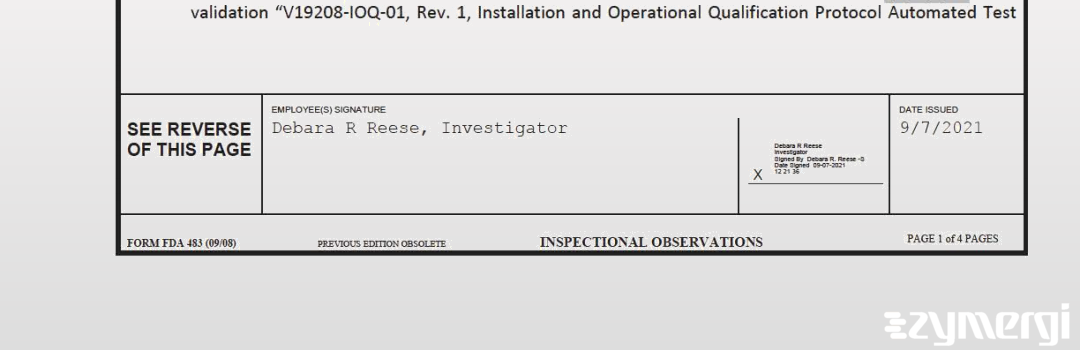 Debara R. Reese FDA Investigator