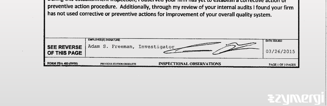 Adam S. Freeman FDA Investigator