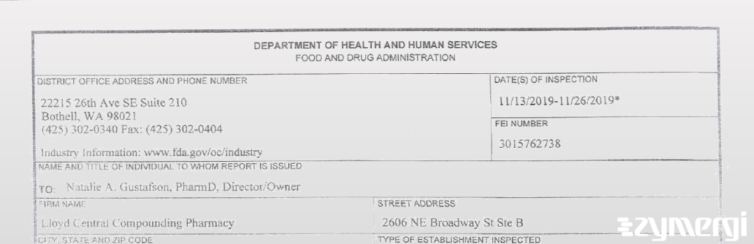 FDANews 483 Portland Compounding Pharmacy LLC Nov 26 2019 top