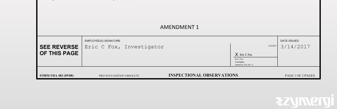 Eric C. Fox FDA Investigator 