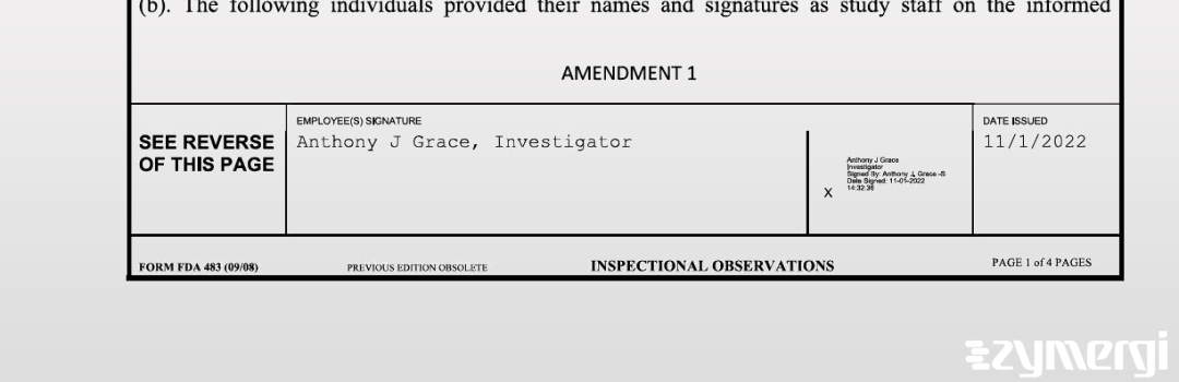 Anthony J. Grace FDA Investigator 