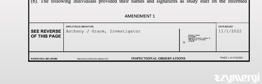 Anthony J. Grace FDA Investigator