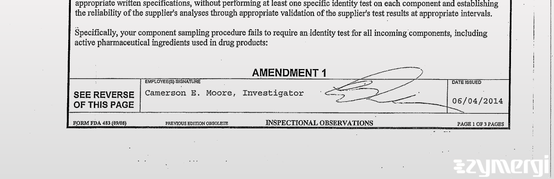 Camerson E. Moore FDA Investigator Stacey S. Degarmo FDA Investigator 