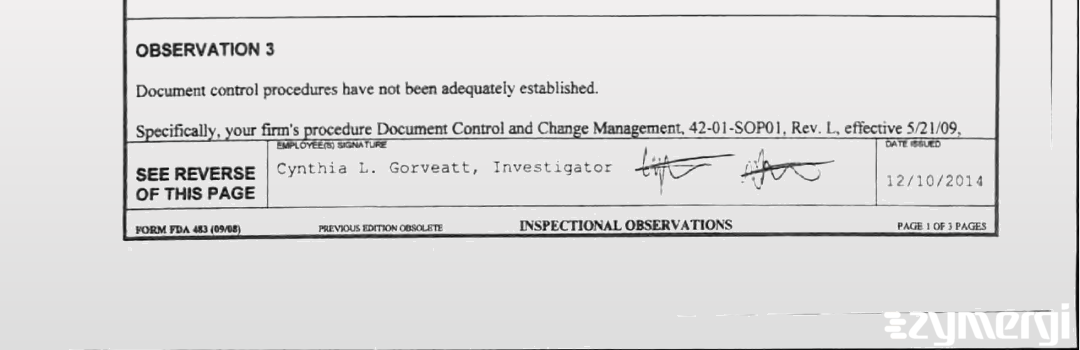 Cynthia L. Gorveatt FDA Investigator