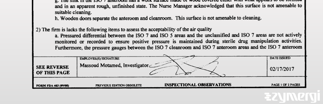 Massoud Motamed FDA Investigator