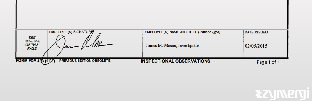 James M. Mason FDA Investigator 