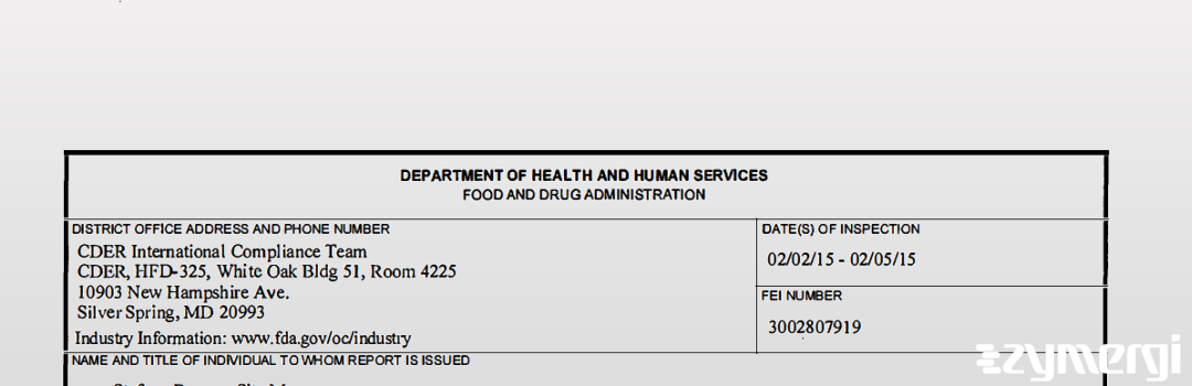 FDANews 483 Prime European Therapeuticals S.p.A., abbr Euticals S.p.A. Feb 5 2015 top