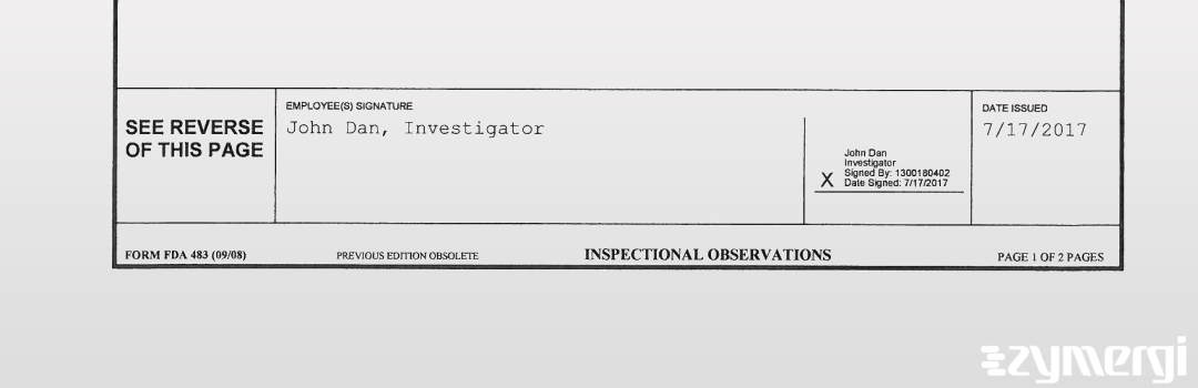 John Dan FDA Investigator 