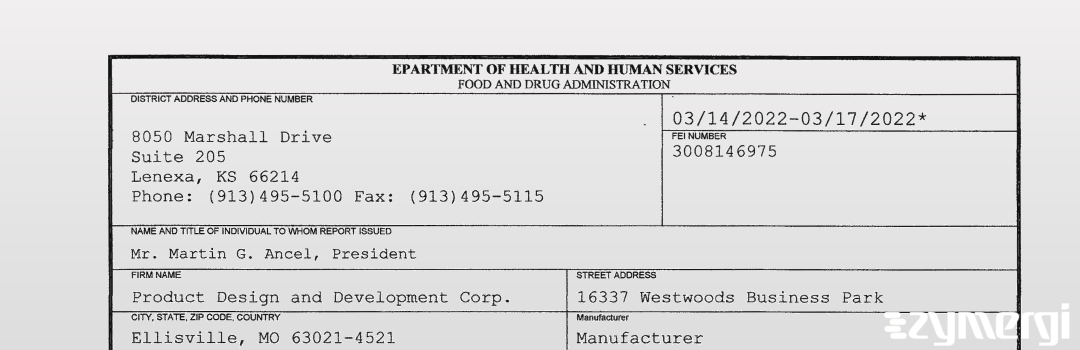 FDANews 483 Product Design and Development Corp. Mar 17 2022 top