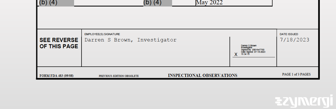 Darren S. Brown FDA Investigator