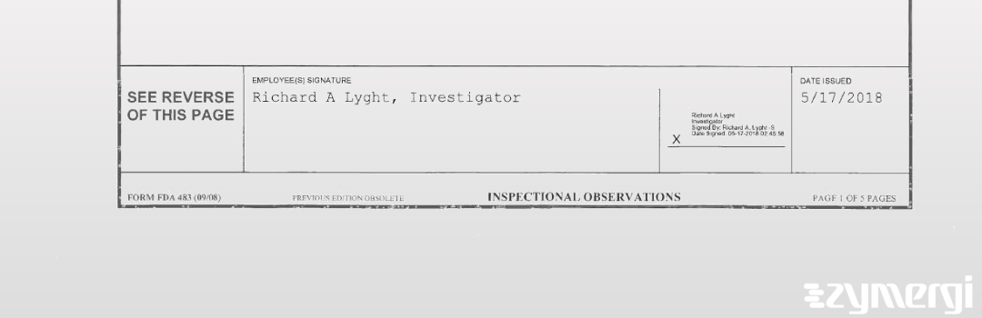 Richard A. Lyght FDA Investigator 