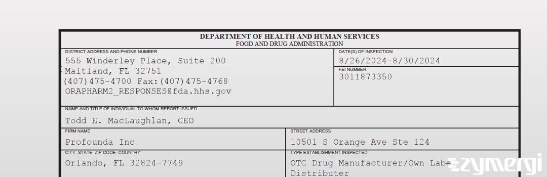 FDANews 483 Profounda Inc Aug 30 2024 top