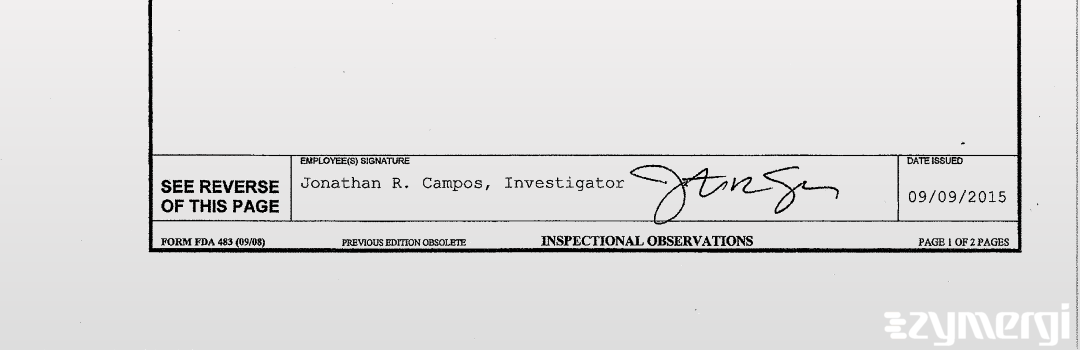 Jonathan R. Campos FDA Investigator