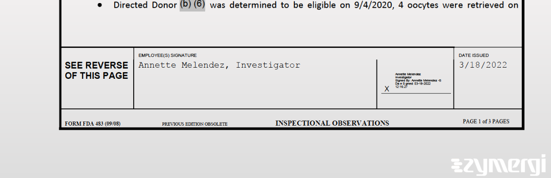 Annette Melendez FDA Investigator