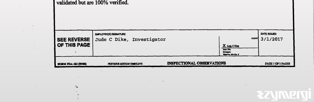 Jude C. Dike FDA Investigator