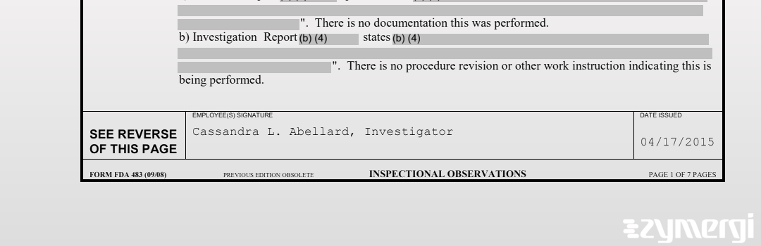 Cassandra L. Abellard FDA Investigator