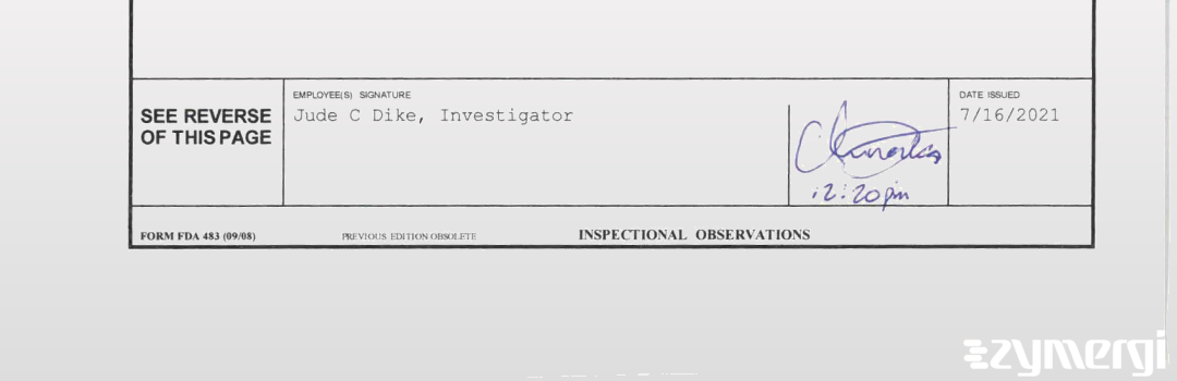 Jude C. Dike FDA Investigator 