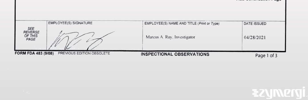 Marcus A. Ray FDA Investigator 