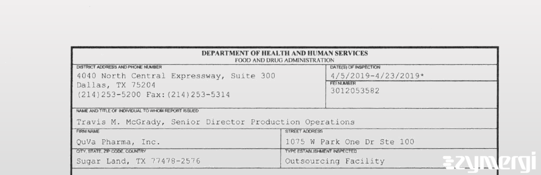 FDANews 483 QuVa Pharma, Inc. Apr 23 2019 top