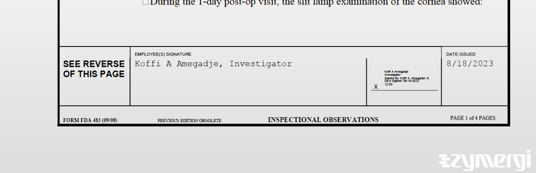 Koffi A. Amegadje FDA Investigator