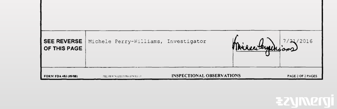 Michele Perry-Williams FDA Investigator 