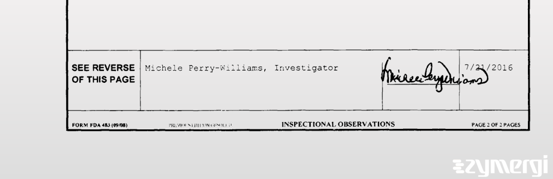 Michele Perry-Williams FDA Investigator