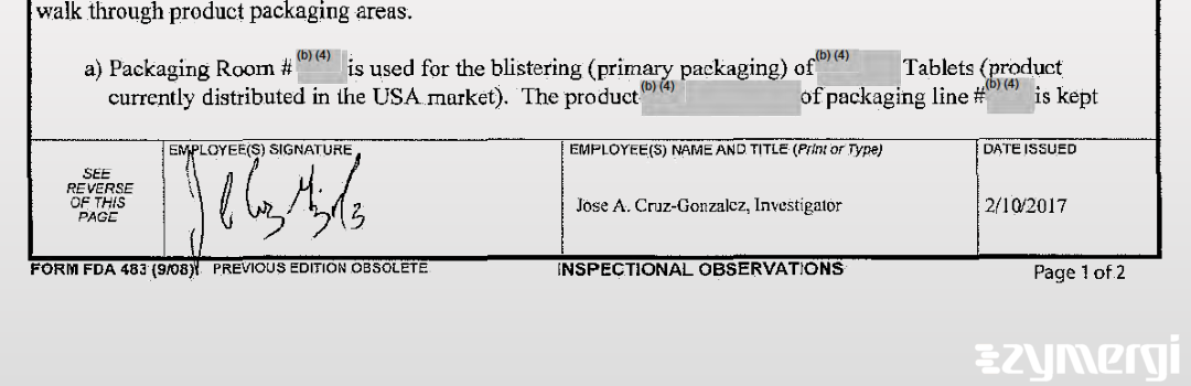 Jose A. Cruz Gonzalez FDA Investigator Cruz Gonzalez, Jose A FDA Investigator 