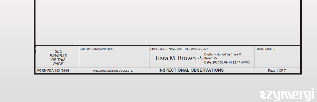 Tiara M. Brown FDA Investigator
