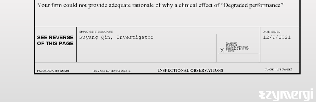 Suyang Qin FDA Investigator