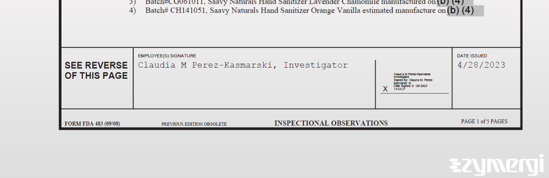 Claudia M. Perez-Kasmarski FDA Investigator 