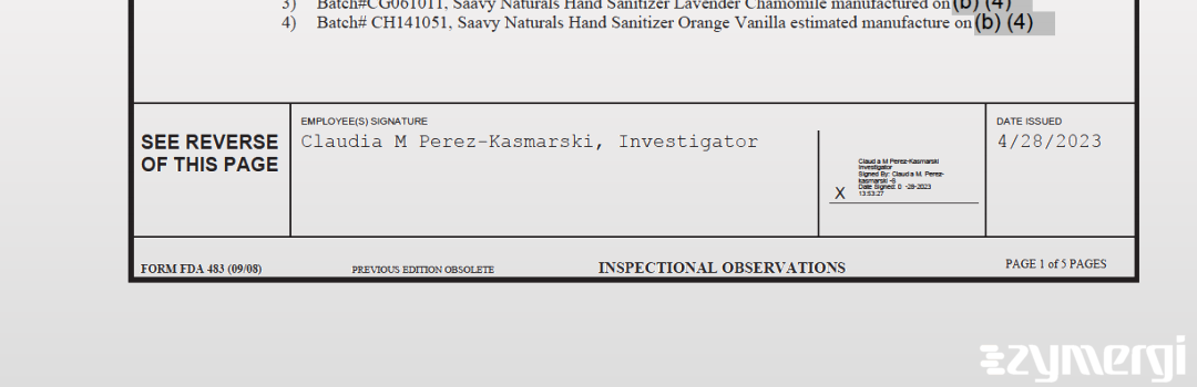 Claudia M. Perez-Kasmarski FDA Investigator