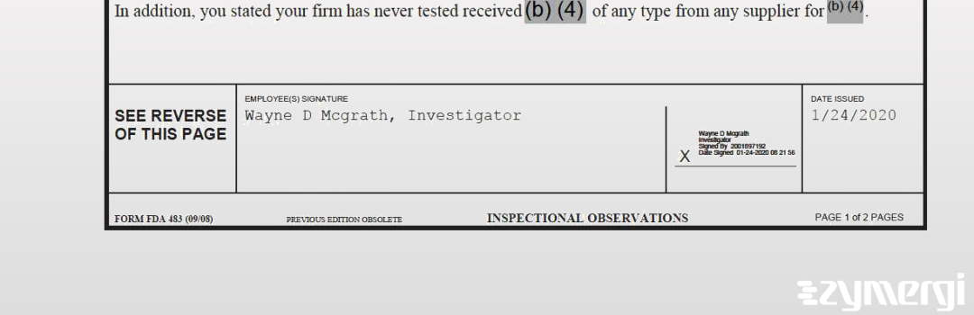 Wayne D. McGrath FDA Investigator 