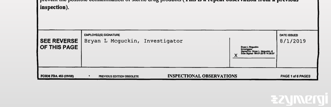 Bryan L. McGuckin FDA Investigator 