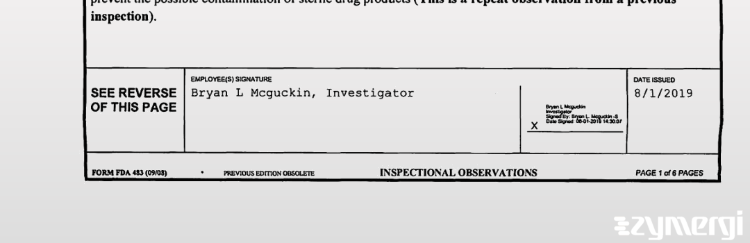 Bryan L. McGuckin FDA Investigator