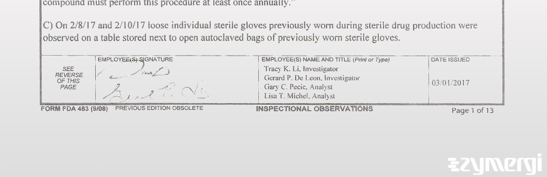 Tracy K. Li FDA Investigator Gerard P. De Leon FDA Investigator De Leon, Gerard P FDA Investigator 