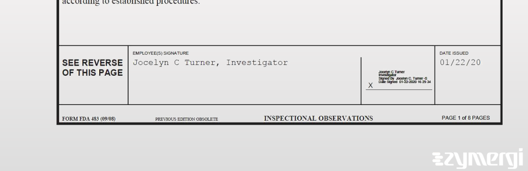 Jocelyn C. Turner FDA Investigator 