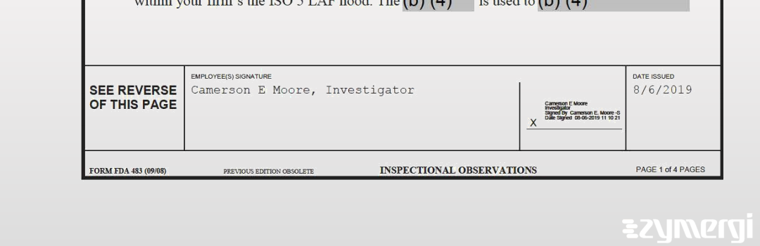 Camerson E. Moore FDA Investigator 