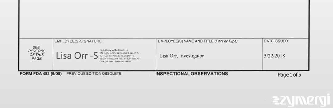 Lisa B. Orr FDA Investigator 