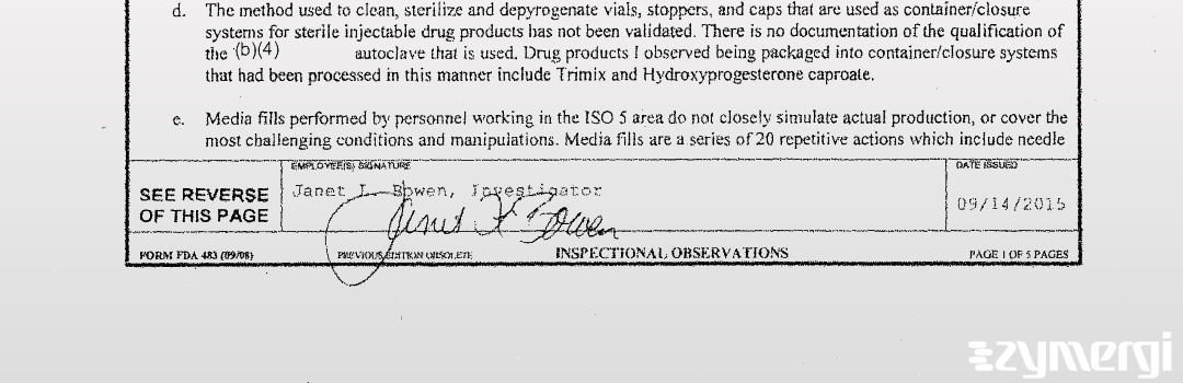 Janet L. Bowen FDA Investigator