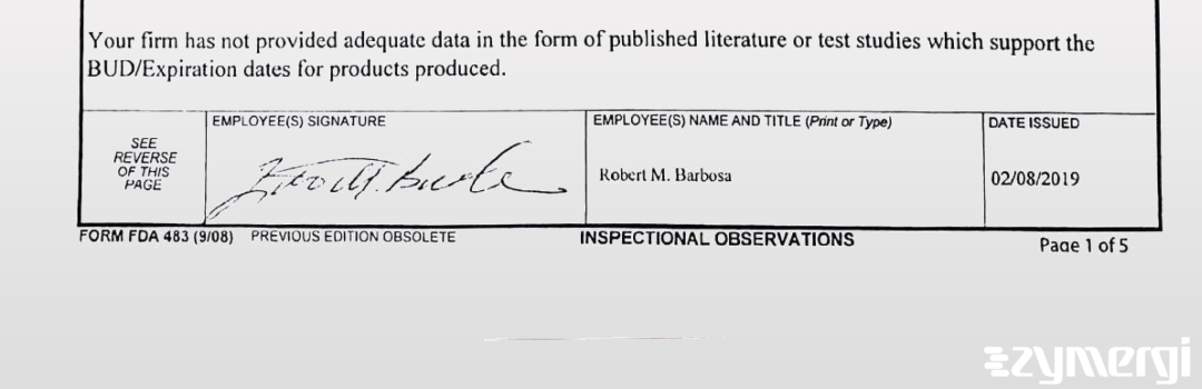 Robert M. Barbosa FDA Investigator 