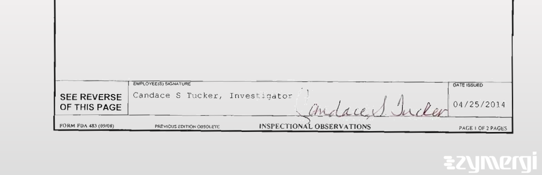 Candace S. Tucker FDA Investigator 