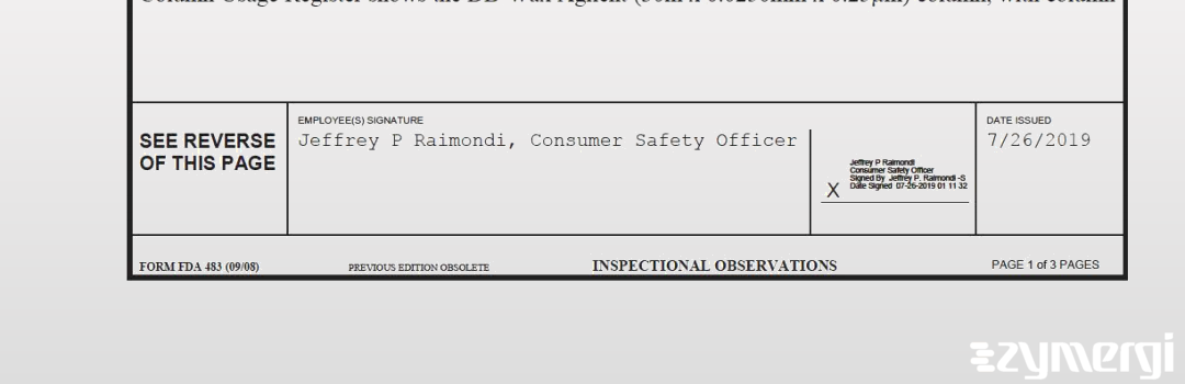 Jeffrey P. Raimondi FDA Investigator 