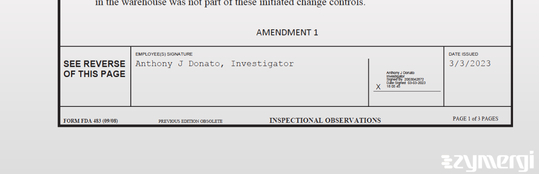 Anthony J. Donato FDA Investigator 